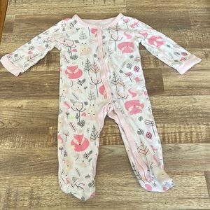 Baby Mode | Forest Animal Cotton Snap Footie Onesies 0-3 Months